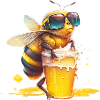 Cool bee enjoys her beer