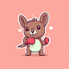 Cute kangaroo with box gloves