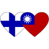 Finland Taiwan Flag Heart