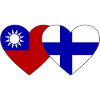 Taiwan Finland Flag Heart