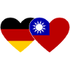 Allemagne Taiwan Flag Heart