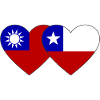 Taiwan Chile Flag Heart
