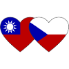 Taïwan République tchèque Flag Heart