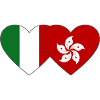 Italy Hong Kong Flag Heart