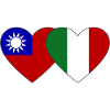 Taiwan Italy Flag Heart