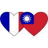 France Taiwan Flag Heart