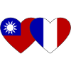 Taiwan France Flag Heart