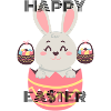 Lapin Paques Rose dans Œuf