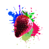 pop-art,erdbeere,farbklecks, splash
