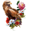 Wonderful eagle with flowers.