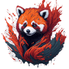Roter Panda im Farbwirbel
