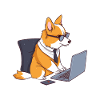 Corgi with glasses I Will Byte computer geek Corgeek
