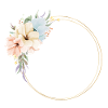 Modern Pastel flower circle customizable