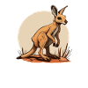 Kangaroo comic cartoon style