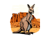 Kangaroo comic cartoon style