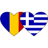 Romania Greece Flag Heart