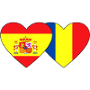 Spain Romania Flag Heart
