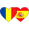 Romania Spain Flag Heart