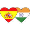 Spain India Flag Heart