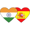 India Spain Flag Heart