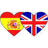 Spain England Flag Heart