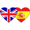 England Spain Flag Heart