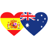 Spain Australia Flag Heart
