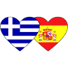 Greece Spain Flag Heart