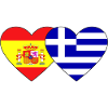Spain Greece Flag Heart