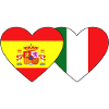 Spain Italy Flag Heart