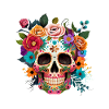 Skull with flowers