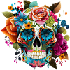 Totenkopf Blumen Bunt