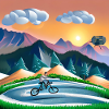 bicycle in sunny mountains