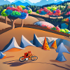bike in sunny mountains