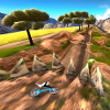 biking through sunny mountains