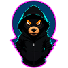 Evil teddy bear with hoodie
