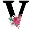 Letter v floral