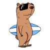 Capybara capybara surfer motif