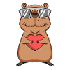 Capybara capybara heart motif