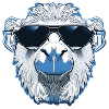 Cool llama with sunglasses blue