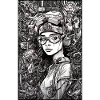 Tech-Mädchen, schwarz und weiß, , Digital