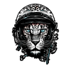 Cheetah, leopard with helmet , Digital