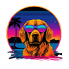 Golden Retriever Synthwave
