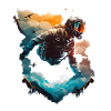 Flying in clouds, skydiving