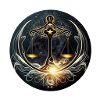 Signe balance sur lit d'étoiles