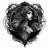 tattoo woman balance gothic