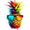 Bunte funky Ananas