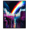 Rainbow City Skyline Art