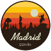 Madrid Sunset Skyline Retro