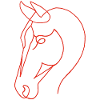 Esquisse du cheval rouge